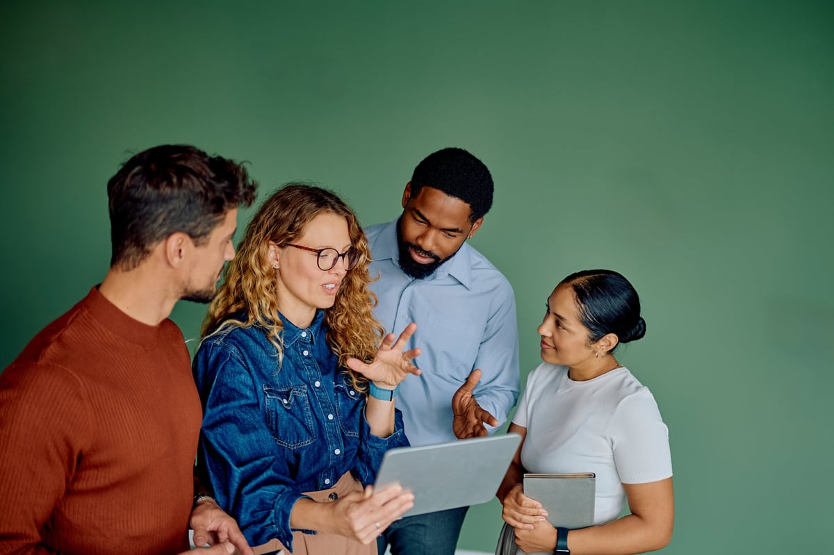 Business collaboration and team discussion