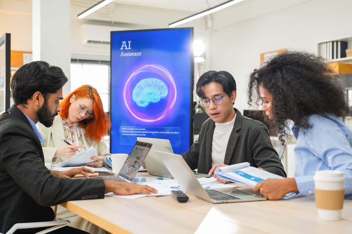 Professional working with data analytics